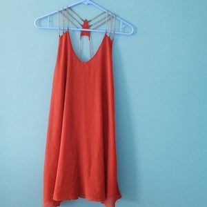 Orange Chain Strap Dress